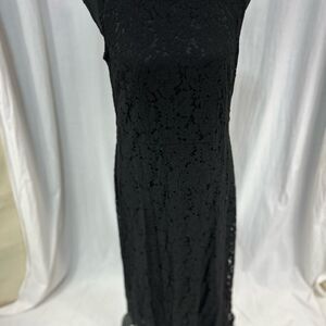 Isaac Mizrahi size Small Black lace Sleeveless Sheath Maxi Dress